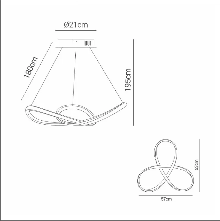 Pendente LED LP-032N 42W Níquel 3000K — imagem 2